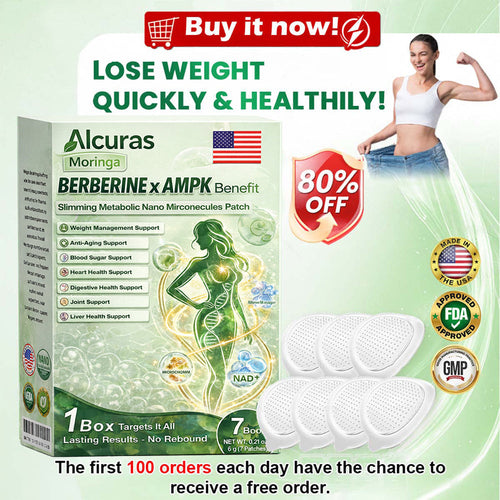🌿Alcuras™ Moringa × Berberine × AMPK 8-Benefit Slimming & Metabolic Nano Microneedle Patch