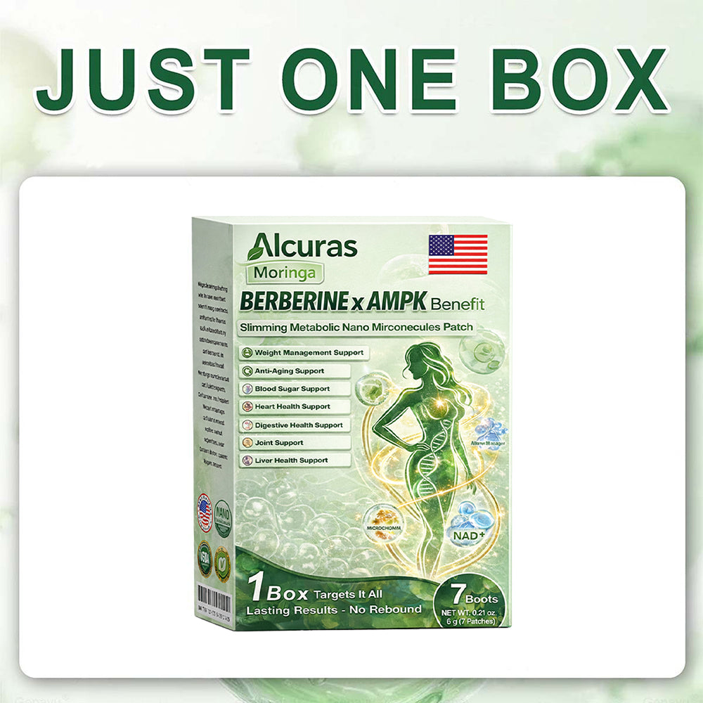 🌿Alcuras™ Moringa × Berberine × AMPK 8-Benefit Slimming & Metabolic Nano Microneedle Patch